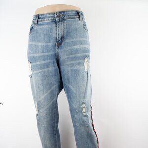 Embellish Jeans Slim Straight 38 (40 X 34) Men's Jeans Red Black Stripe Detail